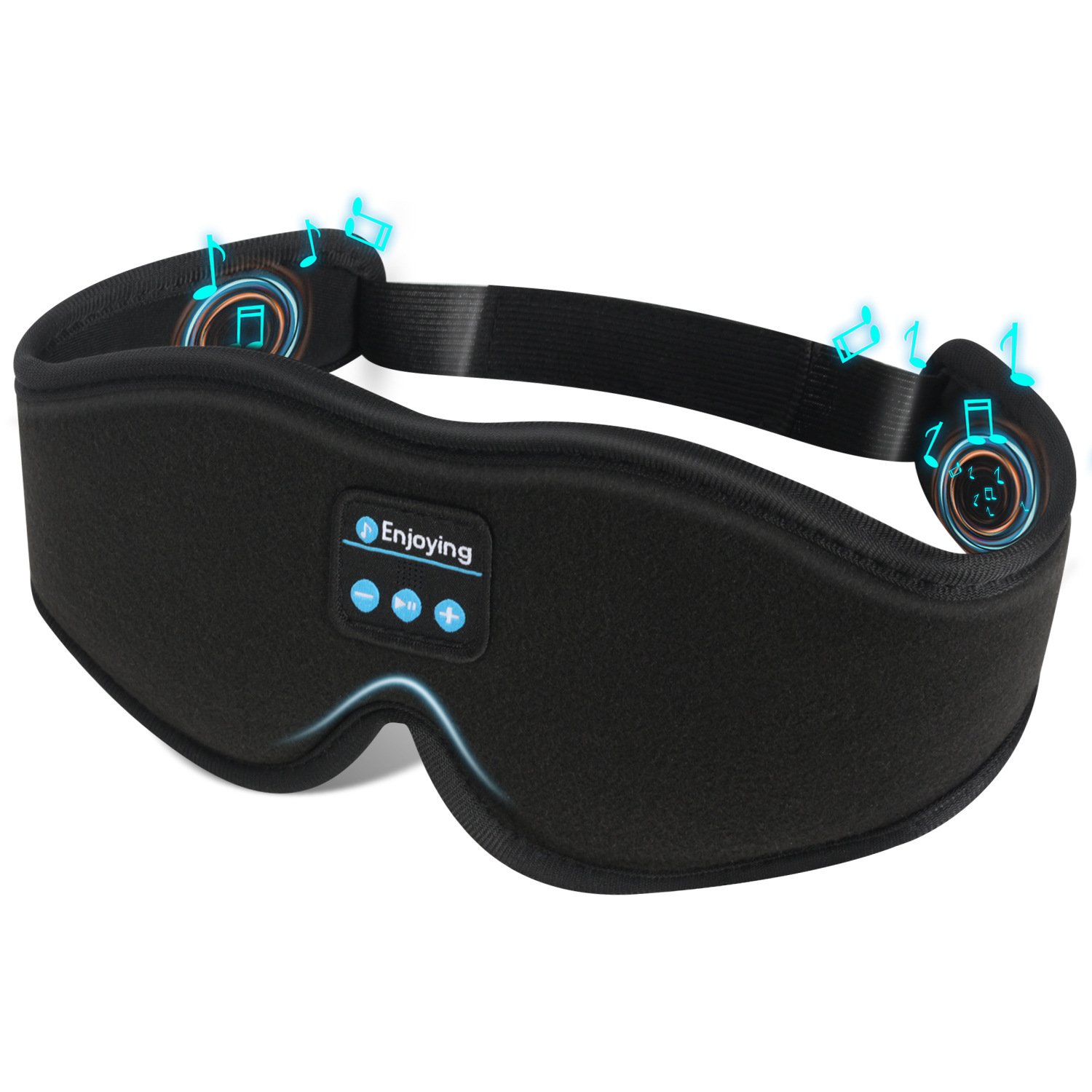 V888-ELOSUNG42485-202512241710-00 Black 3D Wireless Bluetooth Sleep Mask with Integrated Stereo Headphones - 100% Blackout Memory Foam Eye Mask, Ultra-Long Battery Life & Washable Design - Image 1