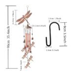 90cm Large Creative Dragonflies Vintage Metal Tube Wind Chimes - Handcrafted Musical Hanging Decor for Garden and Home with Hanging Hook - Image 2