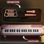 Portable Kids' Electronic Piano with Sheet Music and Microphone - Professional 37-Key Tactile Feedback, Support Recording & Multiple Performance Modes, Beginner-Friendly & Durable Musical Toy(Blue) - Image 6