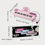 Portable Kids' Electronic Piano with Sheet Music and Microphone - Professional 37-Key Tactile Feedback, Support Recording & Multiple Performance Modes, Beginner-Friendly & Durable Musical Toy(Blue) - Image 7