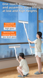 3-in-1 Spray Window Squeegee with 35cm Clean-Panel & 115cm Extension Pole - Multi-functional Spray, Scrub & Squeegee Tool with 3 Microfiber Cloths - Image 4