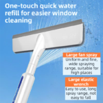 3-in-1 Spray Window Squeegee with 35cm Clean-Panel & 115cm Extension Pole - Multi-functional Spray, Scrub & Squeegee Tool with 3 Microfiber Cloths - Image 6