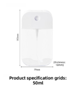3-Pack Ultra-Slim 50ml Card-Style Travel Spray Bottle with Black Silicone Sleeve - Portable ABS/PETG Refillable Hydration Sprayer - Image 2