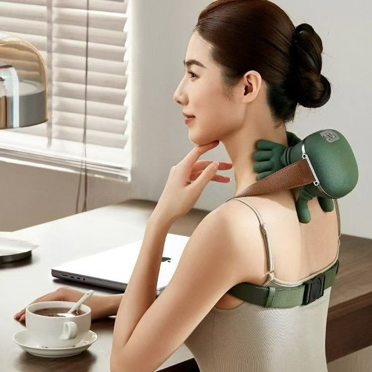 V888-ELOSUNG42708-202601051055-00 Wireless 4D Bionic 10-Fingers Shoulder & Neck Massager - EMS Micro-current & Vibration Neck Reliever with 2-Level Red Light Heat - Image 1