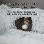 2-in-1 Dark Grey Tie-Dye Donut-Shaped Cat Tunnel Bed -  Spacious 85cm Pet Play Tunnel & Lounger, Durable Fabric for Cats & Kittens - Image 4