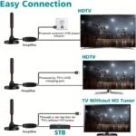 Digital HDTV Antenna with 5M Cable & Signal Booster for 4K High Gain 37dBi Reception - 360Â° Omnidirectional Indoor/Outdoor Antenna Compatible with DVB-T/T2, ATSC, ISDB-T - Image 4