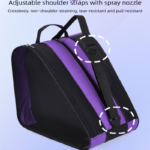 Blue 3-Compartment Roller Skate Bag Breathable Mesh Ice Skate Carrier with Adjustable Shoulder Strap for Kids and Adults Australian Sports Accessories - Image 2