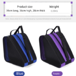 Blue 3-Compartment Roller Skate Bag Breathable Mesh Ice Skate Carrier with Adjustable Shoulder Strap for Kids and Adults Australian Sports Accessories - Image 3