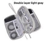 2-PCS Grey Double Layer Travel Electronics Organizer Bag Waterproof Cable Pouch for Power Bank and Phone Portable Storage for Australians