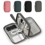 2-PCS Grey Double Layer Travel Electronics Organizer Bag Waterproof Cable Pouch for Power Bank and Phone Portable Storage for Australians - Image 3