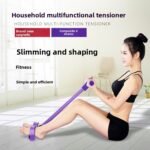 Red Home Multi-Function Foot Pedal Resistance Trainer â€“ 4-Strand Elastic Pull Rope for Abdominal Exercise, Sit-Up Assistance, and Full-Body Fitness (Unisex) - Image 2