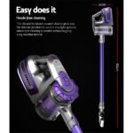 Devanti Stick Vacuum Cleaner Bagless Cordless 150W Purple - Image 2