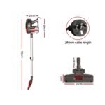 Devanti Stick Vacuum Cleaner Bagless Corded 500W Red - Image 2