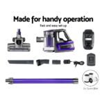 Devanti Stick Vacuum Cleaner Cordless HEPA Filter Purple - Image 6