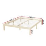 Artiss Bed Frame Double Size Wooden Base Mattress Platform Timber Pine BRUNO - Image 2