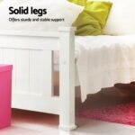 Artiss Bed Frame Single Size Wooden with 2 Drawers White RIO - Image 3