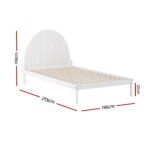 Artiss Bed Frame King Single Size Wooden White DALY - Image 2