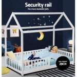 Artiss Bed Frame Wooden Kids House Frame White ROCK - Image 6