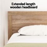 Artiss Bed Frame Queen Size Wooden Acacia Wood OATMEAL - Image 6