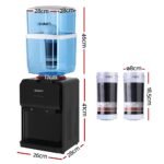 Devanti Water Cooler Dispenser 22L Bench Top Chiller Purifier Filter Hot Cold Black - Image 2