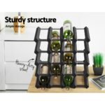 Artiss Wine Rack 20 Bottle Black - Image 4