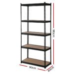 Giantz 4x1.8M Garage Shelving Warehouse Rack Pallet Racking Storage Shelve Black - Image 2