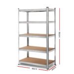 Giantz 1.8M Warehouse Racking Rack Shelving Garage Steel Metal Storage Shelves Silver - Image 2