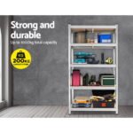 Giantz 1.8M Warehouse Racking Rack Shelving Garage Steel Metal Storage Shelves Silver - Image 3