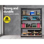 Giantz 1.8M Garage Shelving Warehouse Rack Pallet Racking Storage Shelve Black - Image 4
