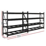 Giantz 4Mx2M Garage Shelving Warehouse Rack Pallet Racking Storage Shelve Black - Image 2