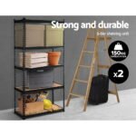 Giantz 2x1.5M Garage Shelving Warehouse Rack Pallet Racking Storage Shelve Black - Image 3