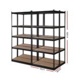 Giantz 4x1.5M Garage Shelving Warehouse Rack Pallet Racking Storage Shelve Black - Image 2