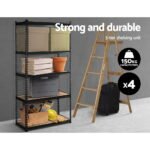 Giantz 4x1.5M Garage Shelving Warehouse Rack Pallet Racking Storage Shelve Black - Image 3
