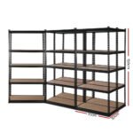 Giantz 5x1.5M Garage Shelving Warehouse Rack Pallet Racking Storage Shelve Black - Image 2