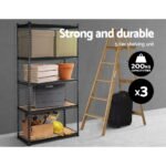 3x1.8M 5-Shelves Steel Warehouse Shelving Racking Garage Storage Rack Grey - Image 3