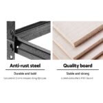 3x1.8M 5-Shelves Steel Warehouse Shelving Racking Garage Storage Rack Grey - Image 4