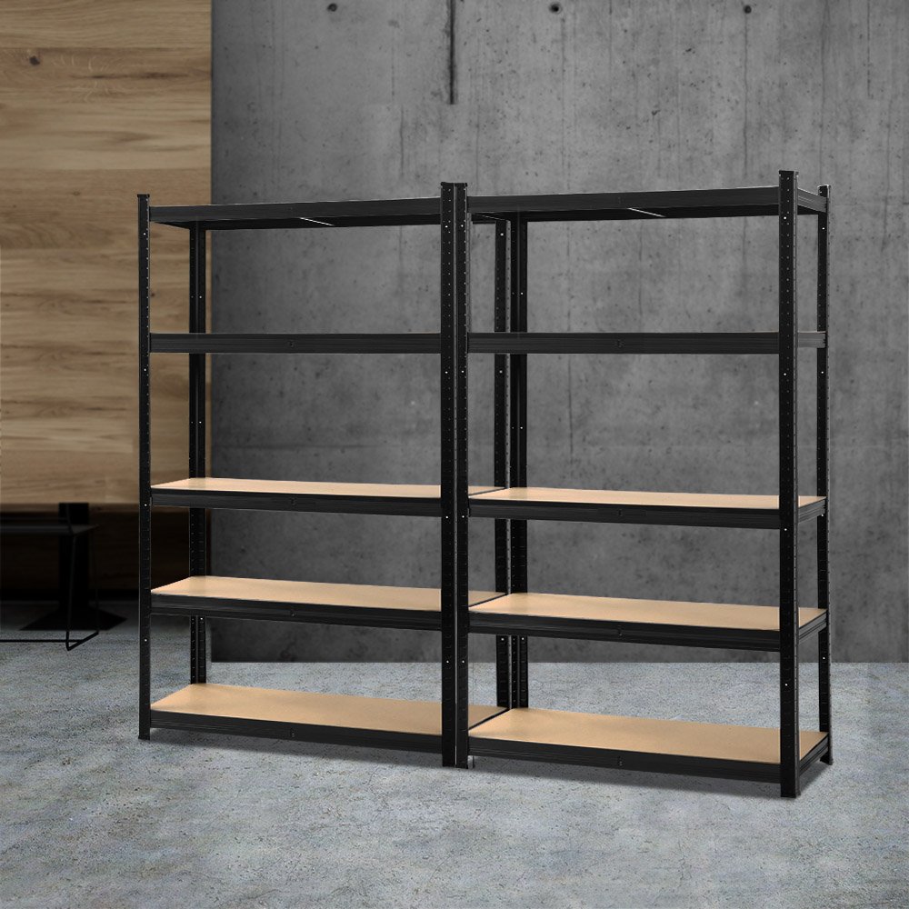 WR-E-9X18-GVN-BKX2-202502281522-00 Giantz 2x1.8M Garage Shelving Warehouse Rack Pallet Racking Storage Shelf Black - Image 1