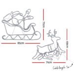 1X Christmas Lights Reindeer Sleigh 806 LED Decorations Jingle Jollys - Image 2