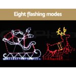 1X Christmas Lights Reindeer Sleigh 806 LED Decorations Jingle Jollys - Image 4