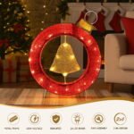 Jingle Jollys Christmas Lights 60cm Motif 30 LED Bell Wreath Xmas Decorations - Image 5