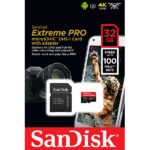 SANDISK SDSQXCG-032G-GN6MA 32GB MICRO SDHC EXTREME PRO 4K , A1 V30, UHS-I/ U3, 100MB/s - Image 2