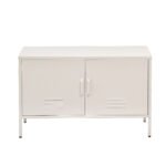 Artiss Buffet Sideboard Metal Cabinet - BASE White - Image 3