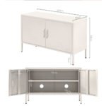 Artiss Buffet Sideboard Metal Cabinet - BASE White - Image 4