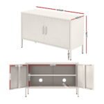 Artiss Buffet Sideboard Metal Cabinet - SWEETHEART White - Image 3