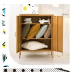 Artiss Buffet Sideboard Metal Cabinet - SWEETHEART Yellow - Image 8