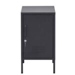 Artiss Bedside Table Metal Cabinet - Black - Image 3