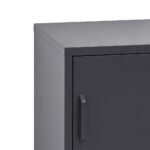 Artiss Bedside Table Metal Cabinet - Black - Image 5