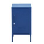 Artiss Bedside Table Metal Cabinet - Blue - Image 3
