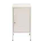 Artiss Bedside Table Metal Cabinet - White - Image 3