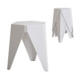Artiss 4PC Puzzle Stool Bar Stools Stackable White - Image 7